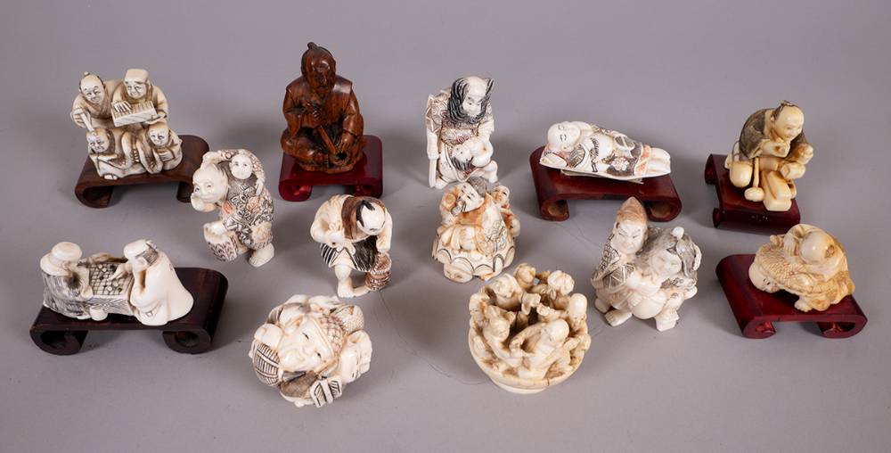 Collection of 20th/21st century netsuke pieces. (13) at Whyte's Auctions