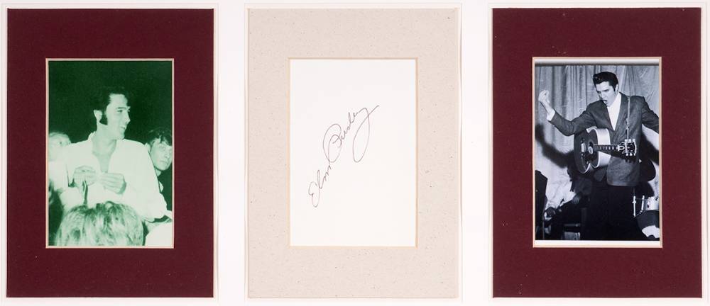 Elvis Presley: Autograph on the reverse of a photographic image, 1966 at Whyte's Auctions