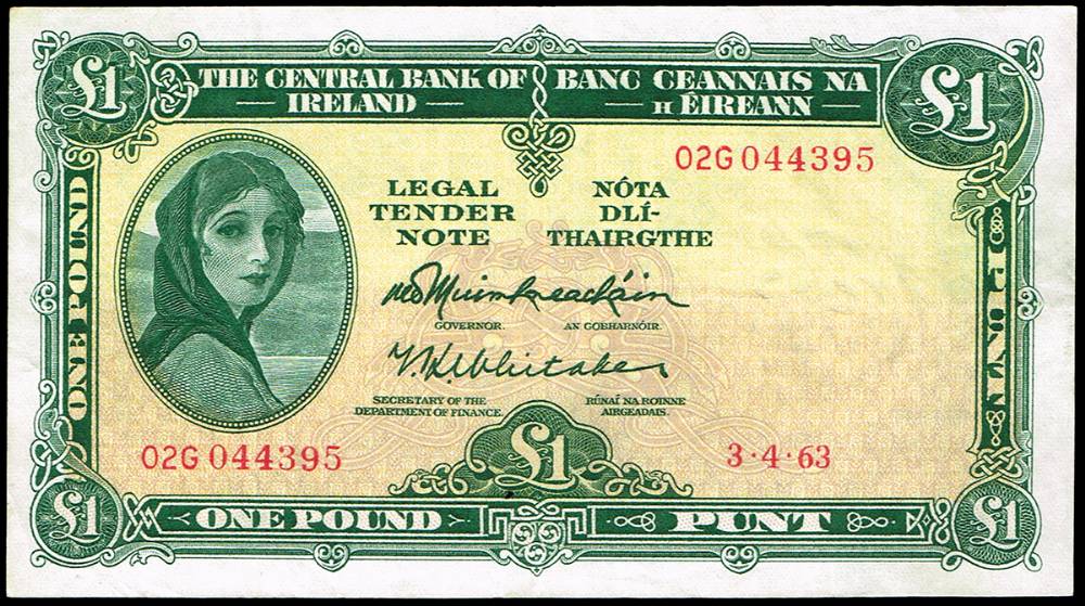Central Bank Lavery One Pound, 3-4-63 high grade collection (26) at Whyte's Auctions