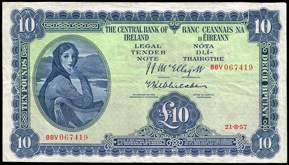 Central Bank Lavery Ten Pounds collection 1957-1976 (5) at Whyte's Auctions