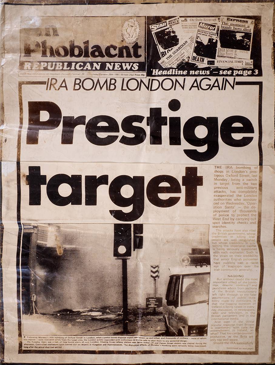1981 (October). IRA BOMB LONDON AGAIN poster. at Whyte's Auctions