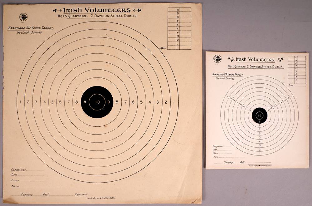 Circa 1916. Irish Volunteers targets from shooting range at Woodtown House, Rathfarnham, Dublin. at Whyte's Auctions