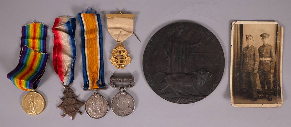 1908-1919 group of medals and Death Plaque to a Royal Munster Fusilier. at Whyte's Auctions