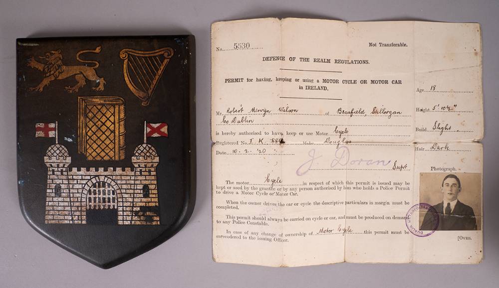 1919-1921 interesting range of documents and a shield relating to Trinity College Officer Training Corps. at Whyte's Auctions