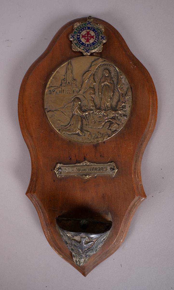 1930. Garda pilgrimage to Lourdes, holy water miniature font. at Whyte's Auctions
