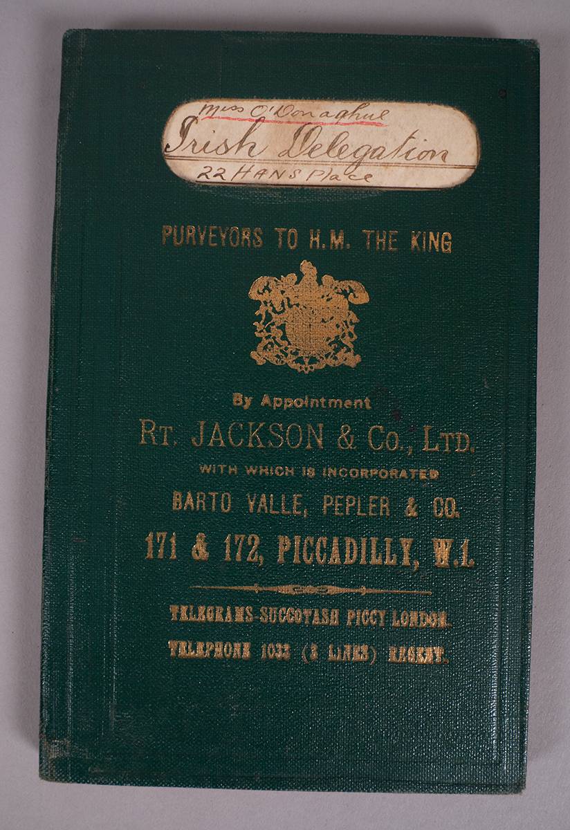 1921 (28 October-8 December) grocer's account book for 'The Irish Delegation' at Whyte's Auctions