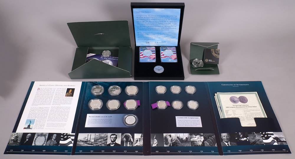 USA. Presentation collection of silver dollars and half dollars. at Whyte's Auctions