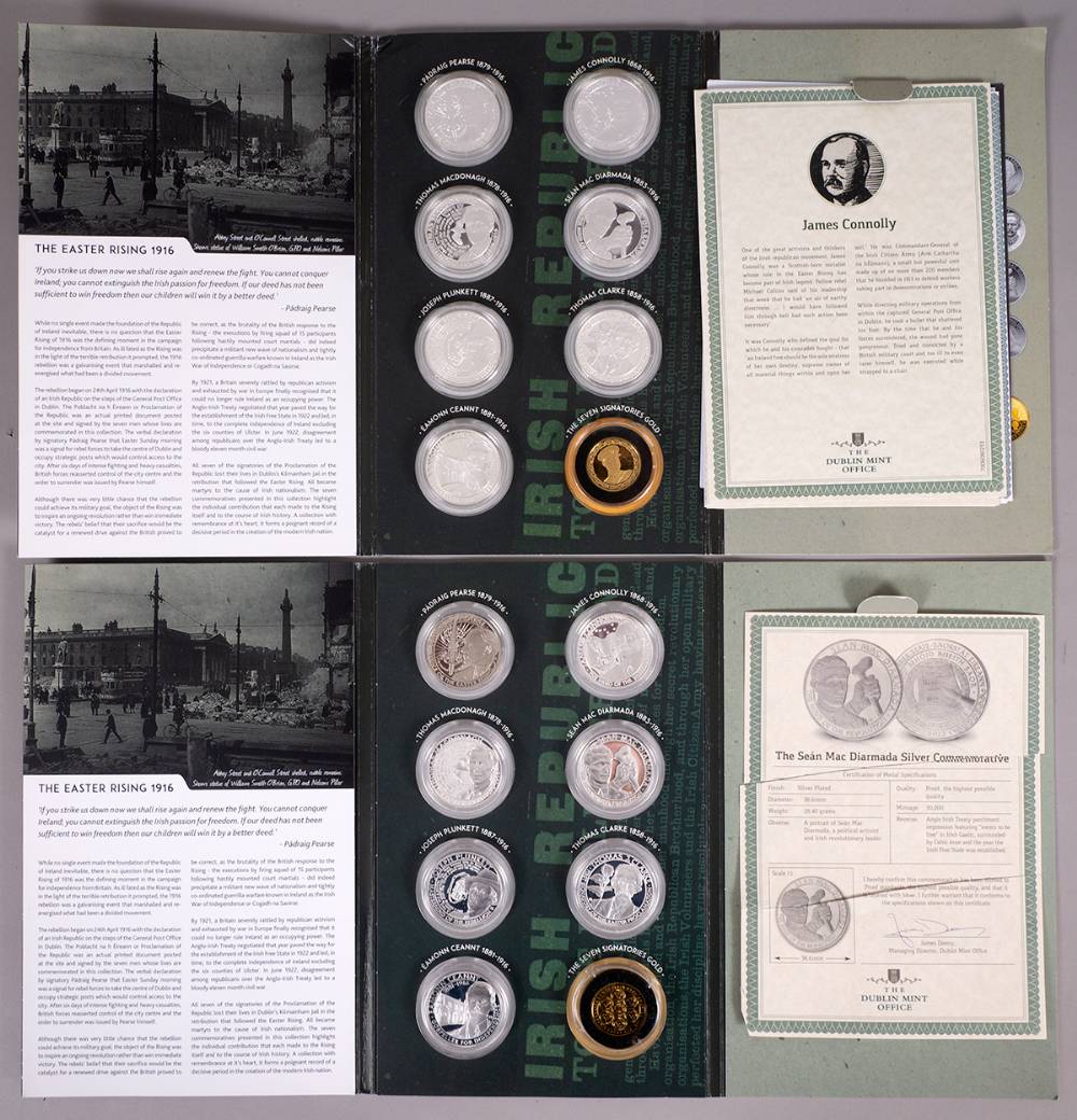 1916-2016 Centenary collections of silver plated and gold medals. at Whyte's Auctions