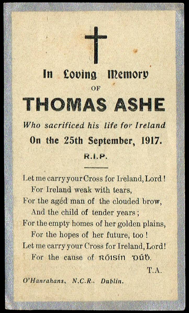 1917 (25 September) In Memoriam card for Thomas Ashe. at Whyte's Auctions