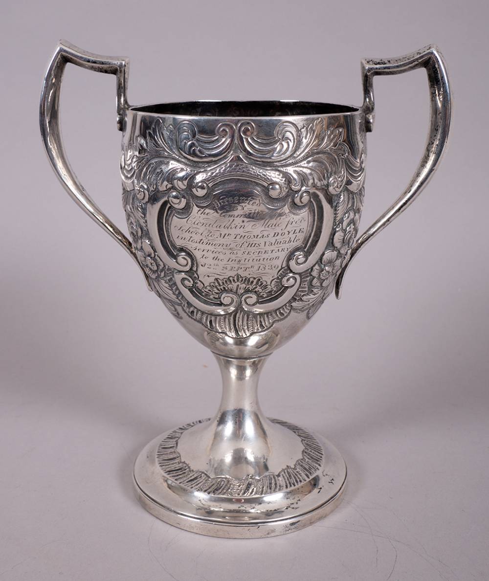 1839. Georgian silver cup for Clondalkin Male Free School. at Whyte's Auctions