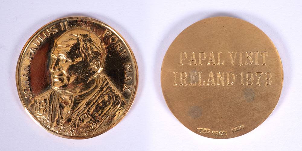1979 Visit of Pope John Paul II to Ireland gold medal. at Whyte's Auctions