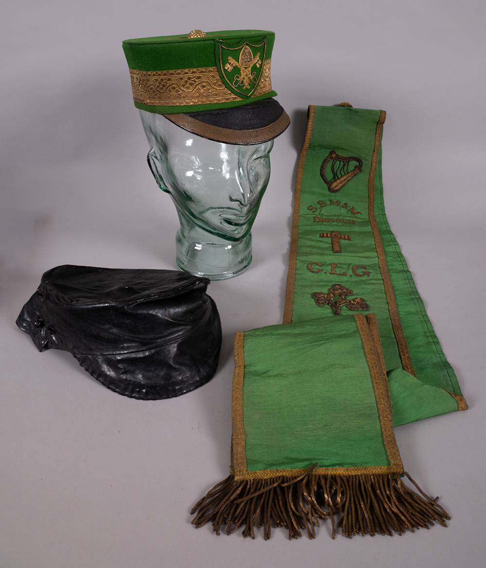 19th Century Irish sodality sash and shako hat. at Whyte's Auctions