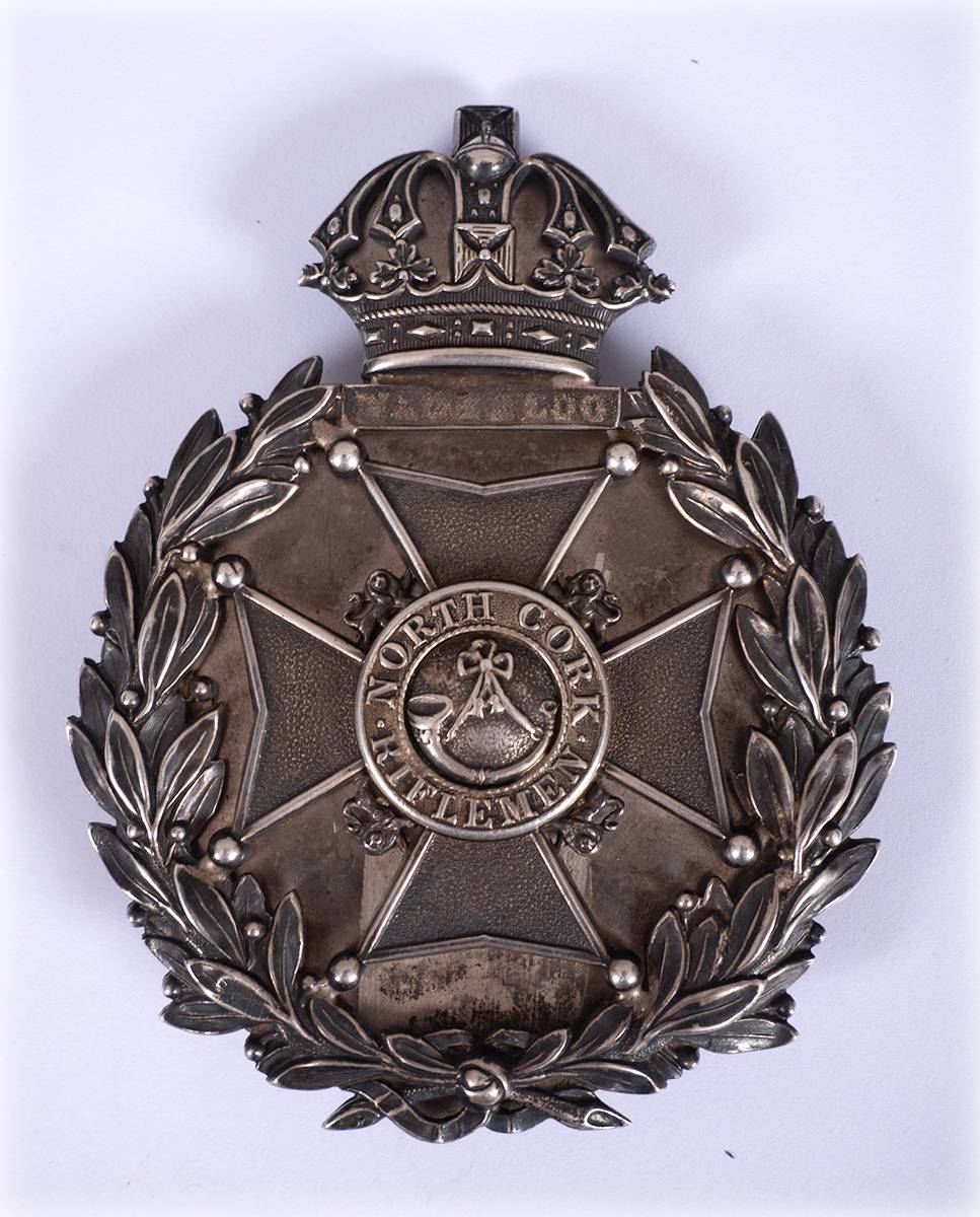 North Cork Riflemen officer's helmet plate. at Whyte's Auctions