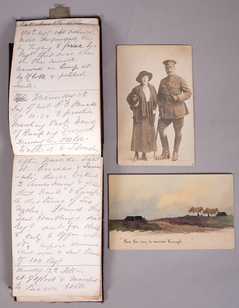 Royal South Down Militia - 1872 notebook written by an officer. at Whyte's Auctions