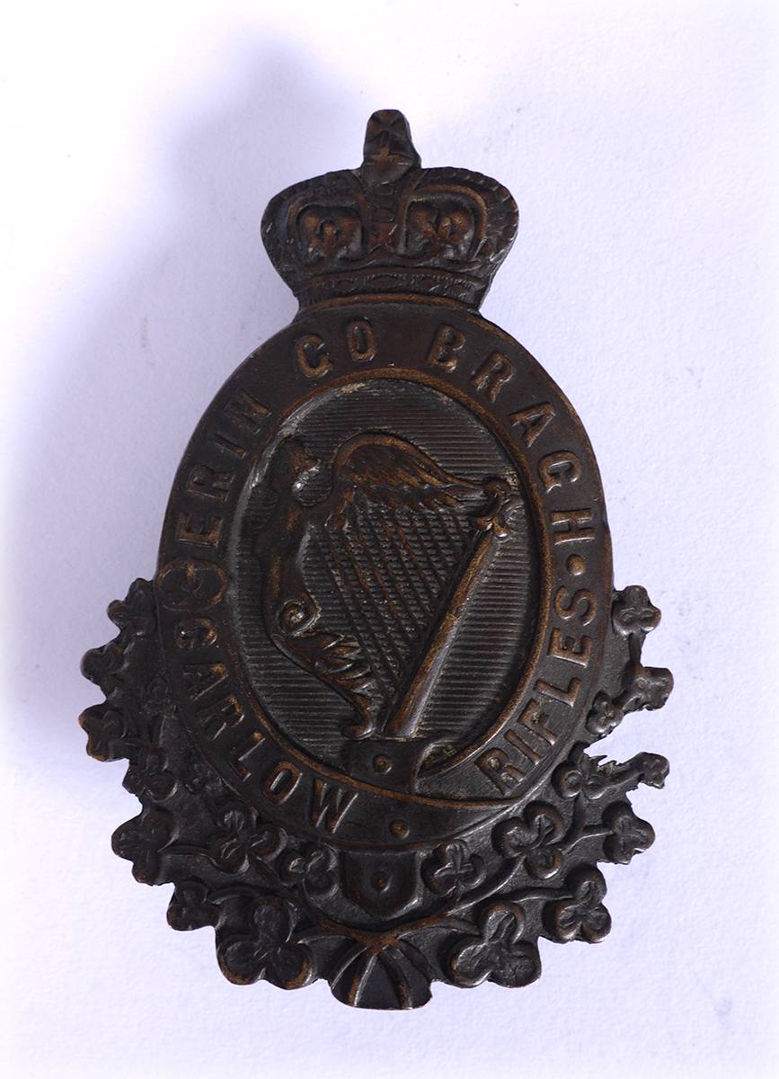 Carlow Rifles cap badge, 1880-1902 pattern at Whyte's Auctions