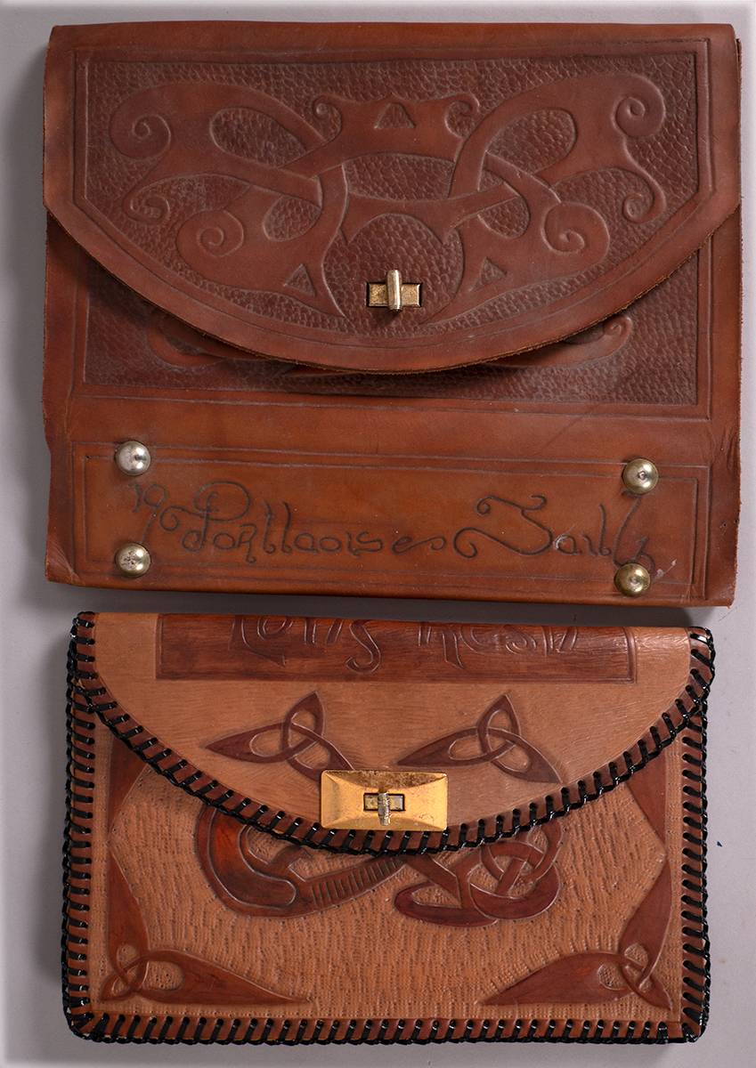 1970s republican prisoner arts and crafts - a pair of leather bags. at Whyte's Auctions