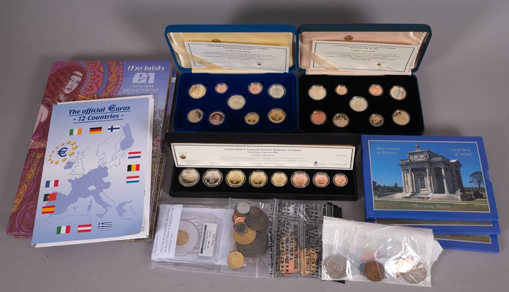 Central Bank Year sets mint in packs and proof sets in boxes. at Whyte's Auctions
