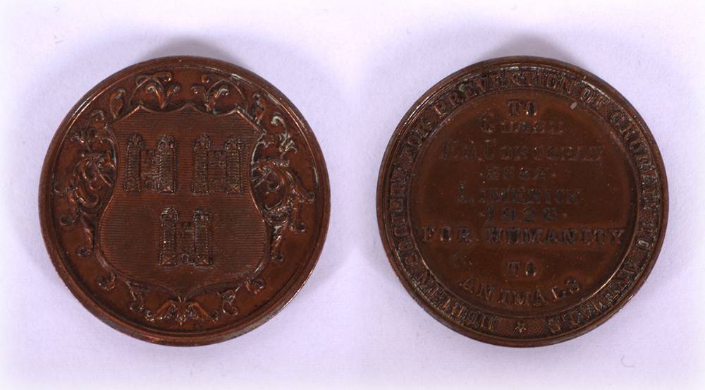 1926 Medal for Humanity to Animals to a Limerick Garda. at Whyte's Auctions