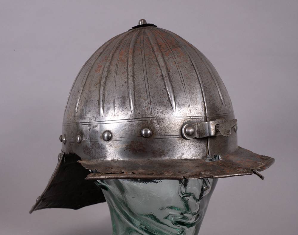 17th century lobster tail helmet. at Whyte's Auctions