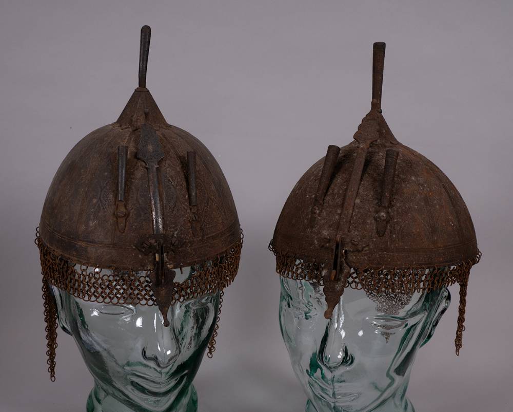 Indo-Persian Khula Khud helmets (2) at Whyte's Auctions