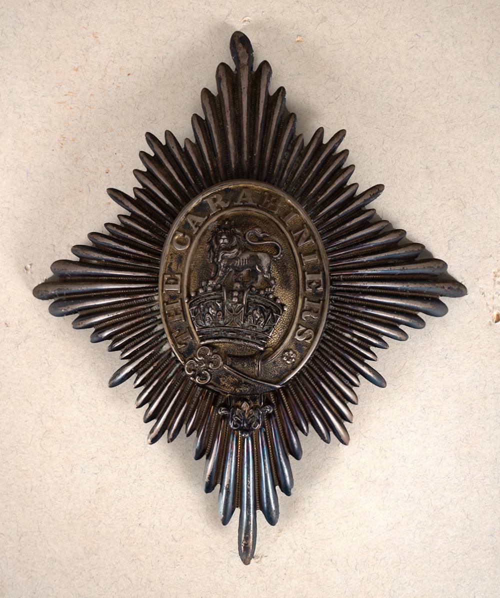 6th Dragoon Guards (Carabiniers) officer's helmet plate at Whyte's Auctions