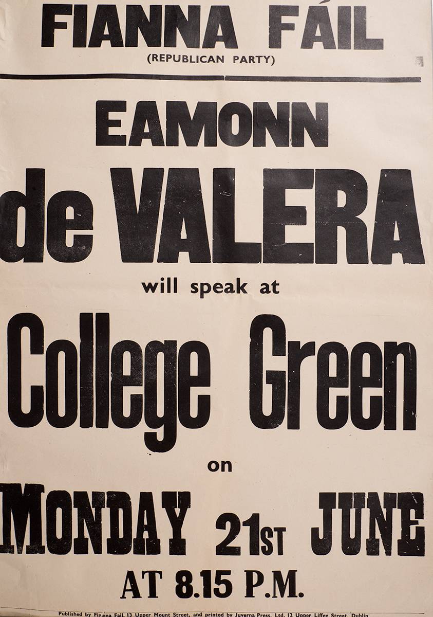 1932 Election posters for Eamon de Valera and Oscar Traynor. at Whyte's Auctions