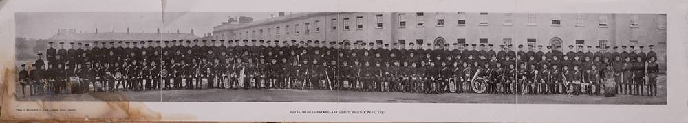 1921. A panoramic print of the Royal Irish Constabulary Depot, at Whyte's Auctions