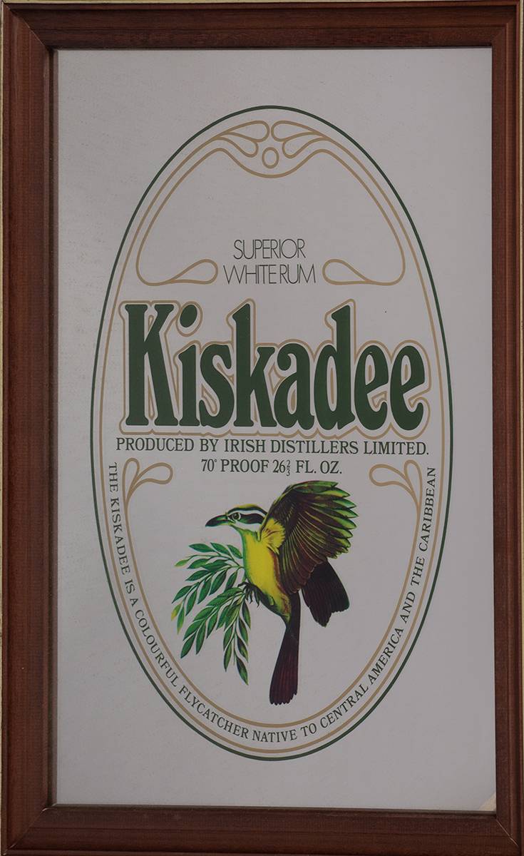 Irish Distillers Kiskadee Rum advertising mirror and two French advertising posters. at Whyte's Auctions