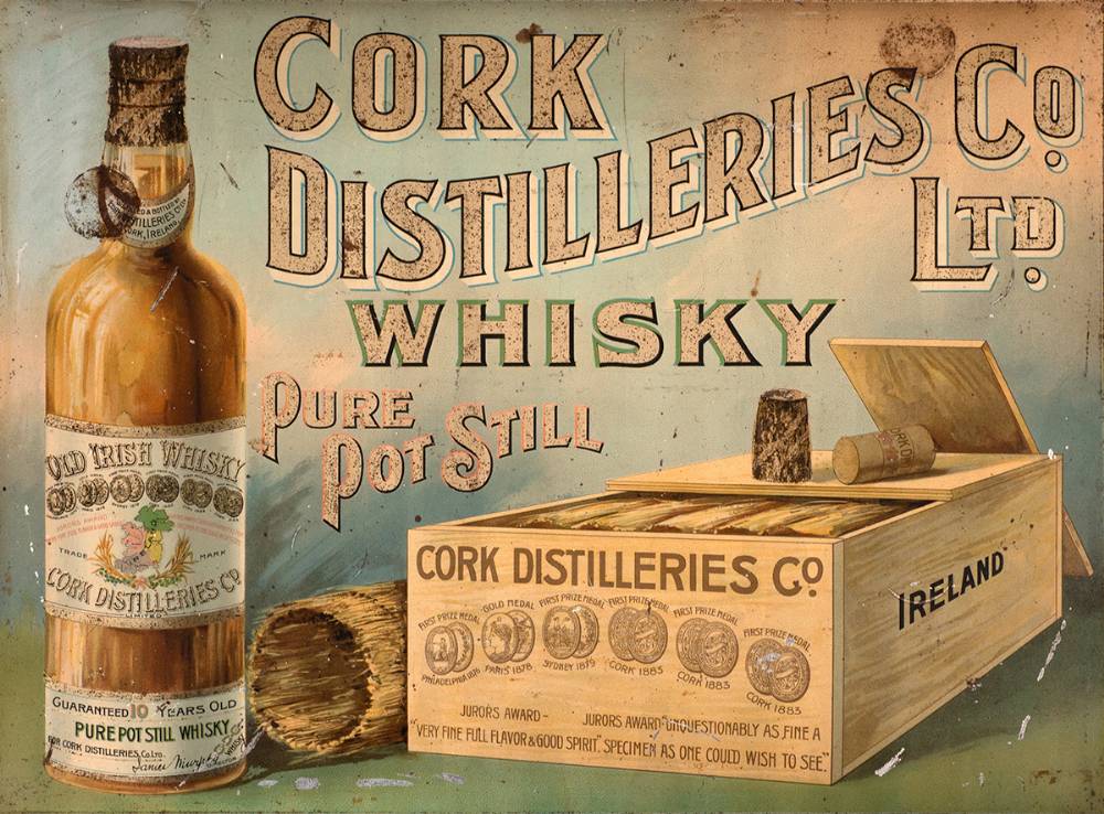 Cork Distilleries Co. Ltd 'Pure Pot Still Whisky' metal sign. at Whyte's Auctions