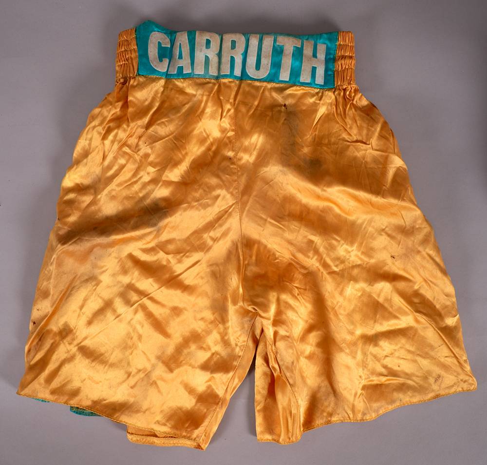 Boxing. Michael Carruth, Olympic Gold Medalist - a match worn pair of shorts. at Whyte's Auctions
