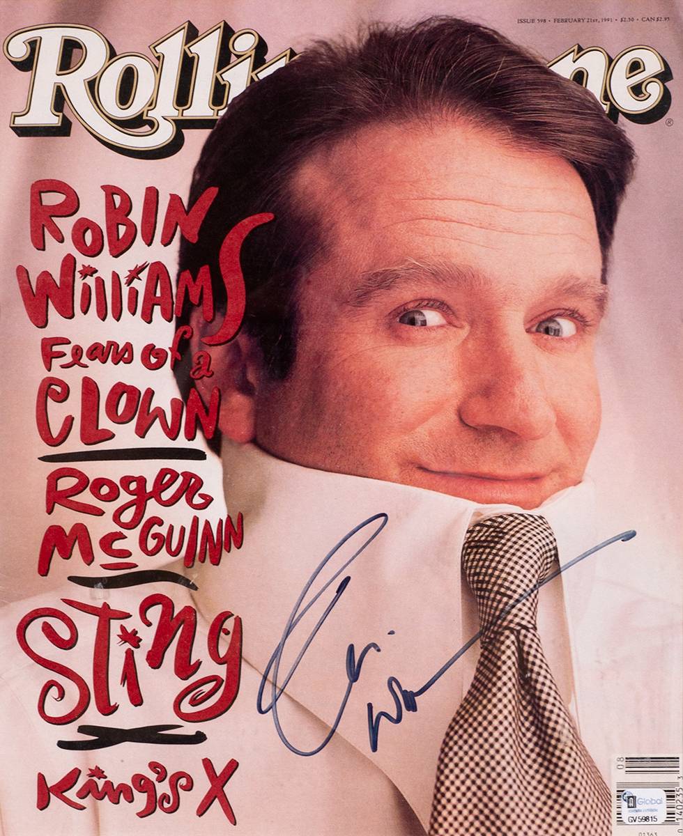 1991 Signed Billboard magazine with the famous cover of Robin William at Whyte's Auctions