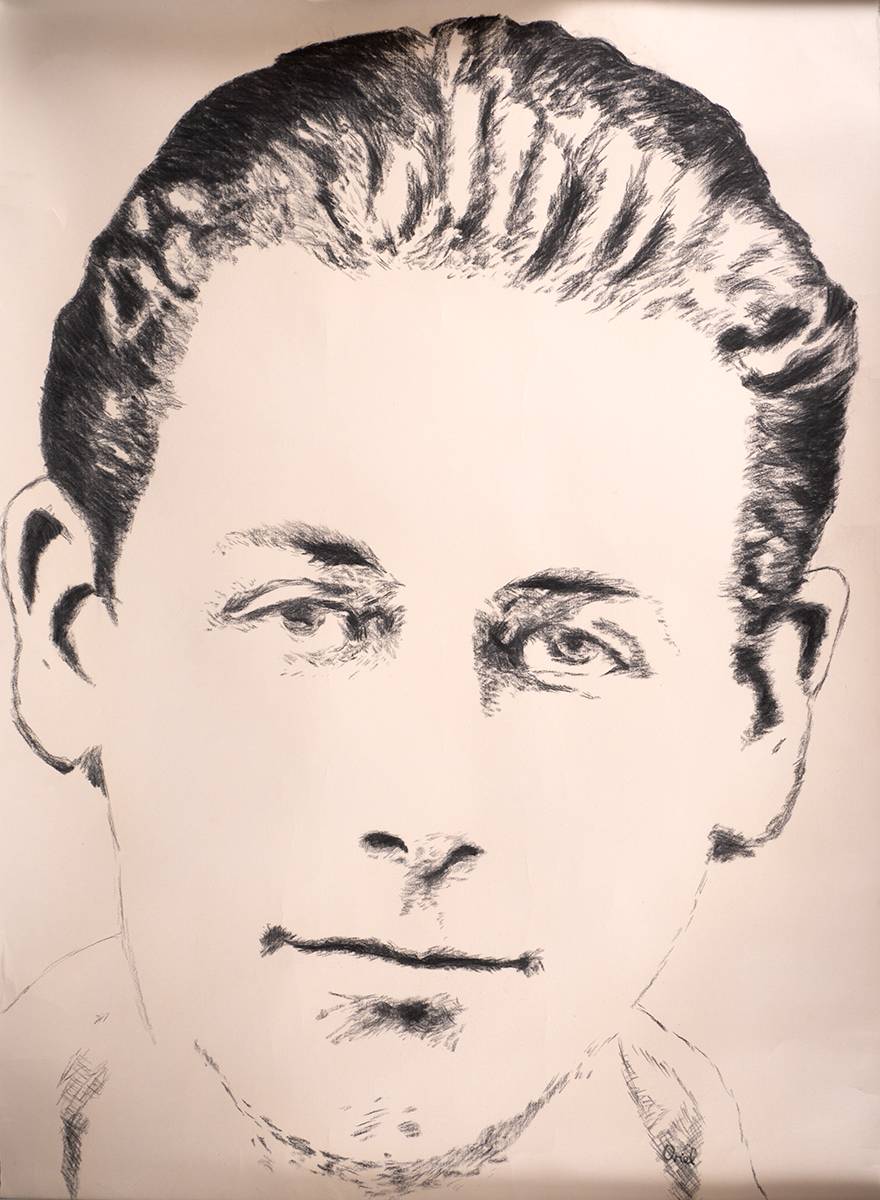 Oriel Lett charcoal drawing of Kevin Barry at Whyte's Auctions