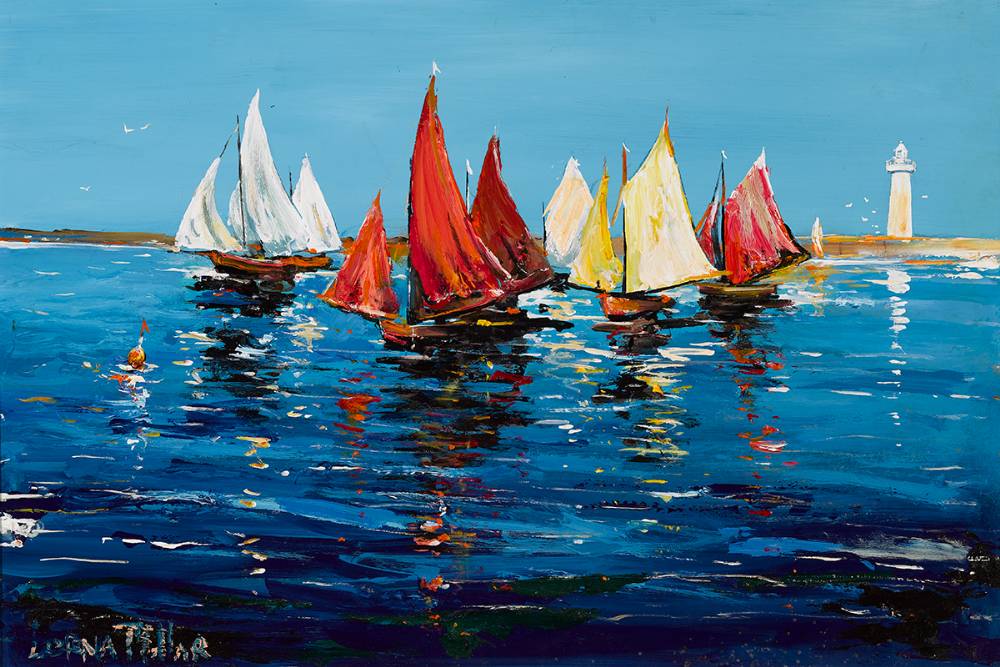 SAILBOATS IN A HARBOUR by Lorna Millar  at Whyte's Auctions