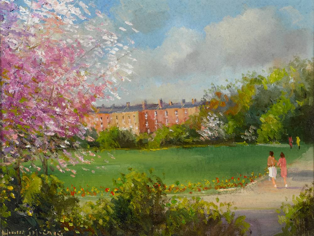 CHERRY BLOSSOM TIME, HERBERT PARK, DUBLIN by Norman J. McCaig (1929-2001) at Whyte's Auctions