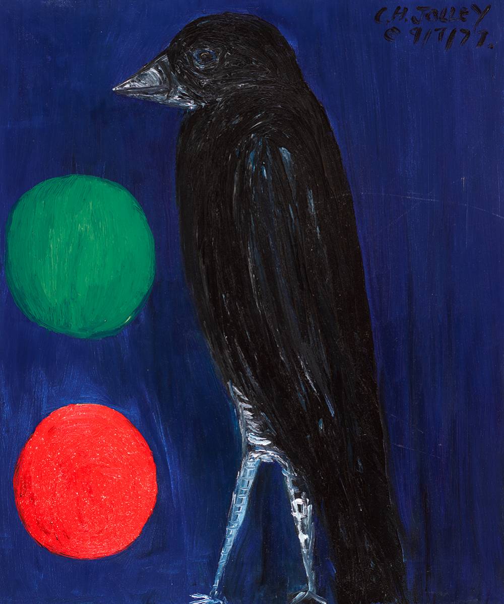 CROW, RED AND GREEN CIRCLES, 1977 by Cris Jolley  at Whyte's Auctions