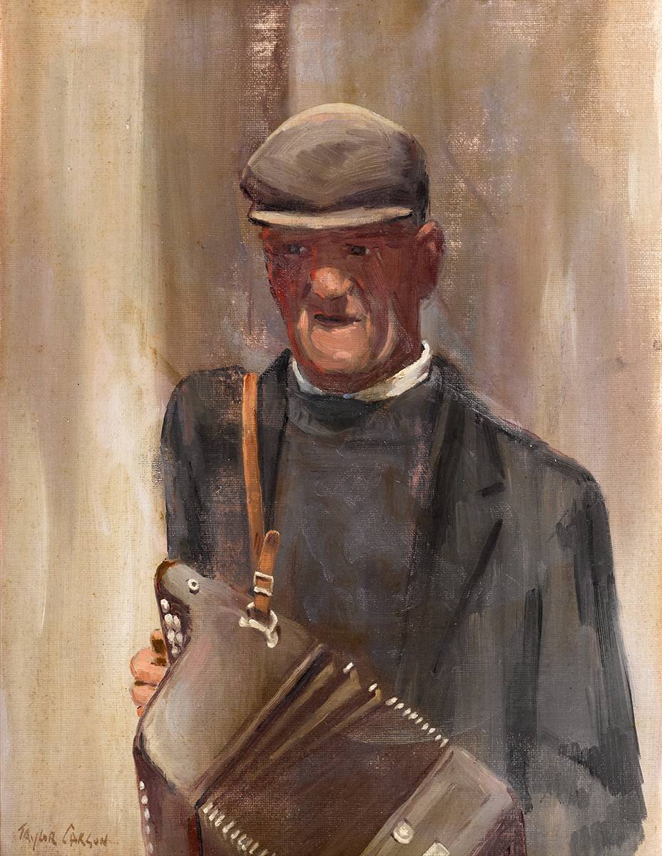 STREET MUSICIAN by Robert Taylor Carson HRUA (1919-2008) at Whyte's Auctions