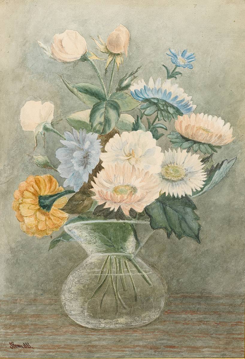STILL LIFE WITH FLOWERS, 1885 by S. Brown  at Whyte's Auctions