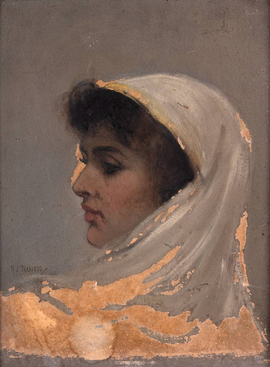 PORTRAIT OF A LADY, 1887 by Henry Jones Thaddeus (1859-1929) at Whyte's Auctions