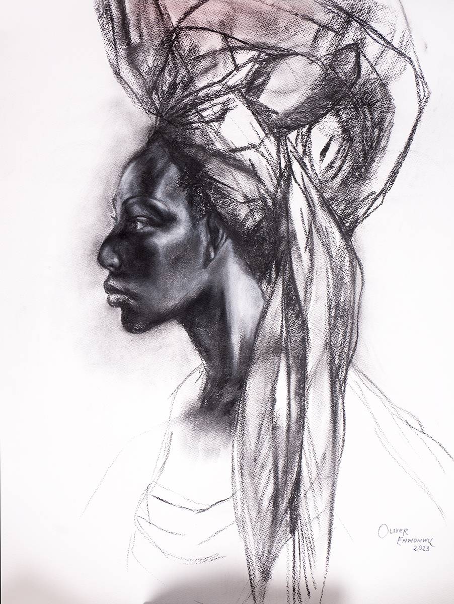 PORTRAIT OF A WOMAN, 2023 by Oliver Enwonwu (Nigerian, b.1975) at Whyte's Auctions